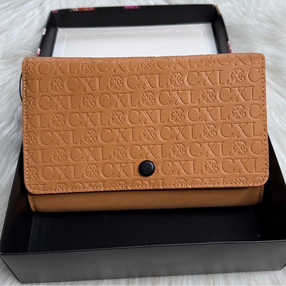 Christian Lacroix Cognac Logo Gold Chain Crossbody Bag